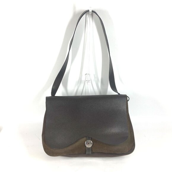 HERMES Brown Leather Shoulder Bag - Picture 1 of 11